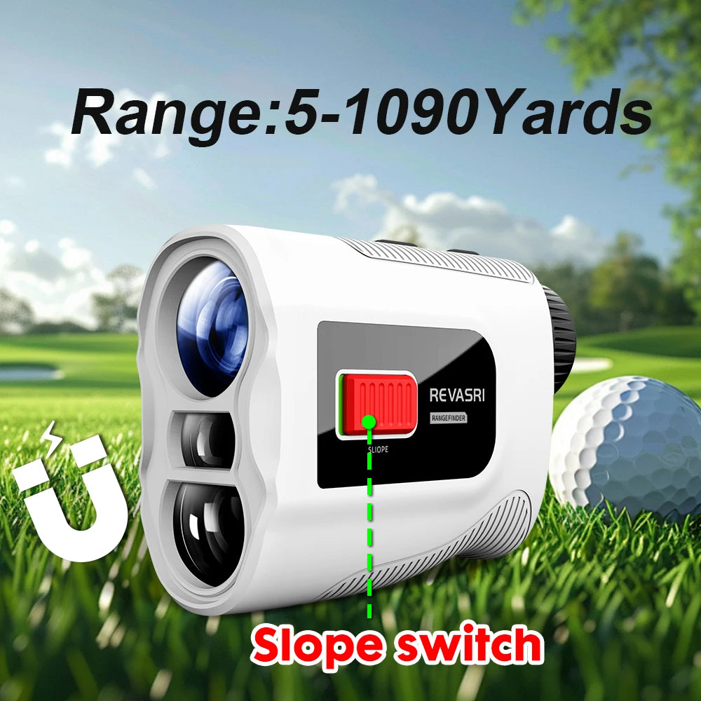 Golf Rangefinder with Slope Switch 650/1090 Yards Laser Range Finder Golfing 6X Magnification Flag Lock Vibration with Magnet