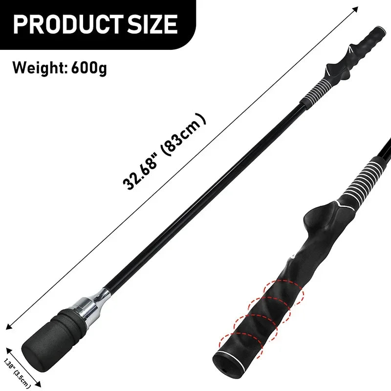 Golf Swing Trainer Black Indoor and Outdoor Practice Stick Hand Grip TA031