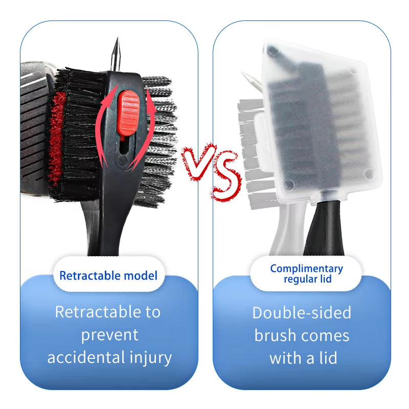 Golf Club Brush Golf Groove Cleaning Brush 2 Sided Golf Putter Wedge Ball Groove Cleaner Kit Cleaning Tool Golf Accessories