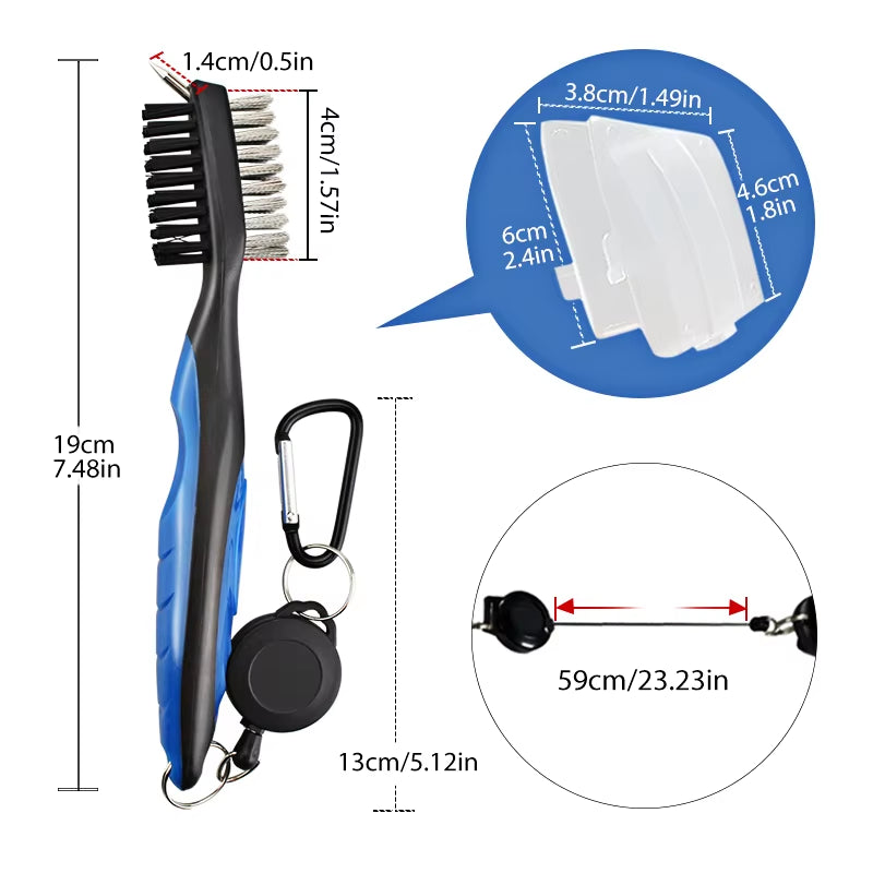 Golf Club Brush Golf Groove Cleaning Brush 2 Sided Golf Putter Wedge Ball Groove Cleaner Kit Cleaning Tool Golf Accessories