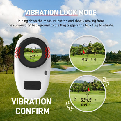 Golf Rangefinder with Slope Switch 650/1090 Yards Laser Range Finder Golfing 6X Magnification Flag Lock Vibration with Magnet