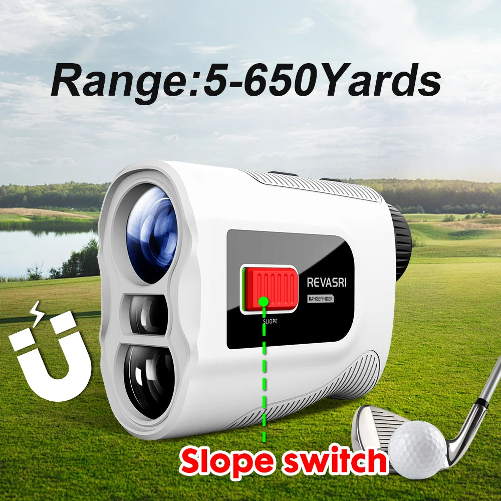 Golf Rangefinder with Slope Switch 650/1090 Yards Laser Range Finder Golfing 6X Magnification Flag Lock Vibration with Magnet