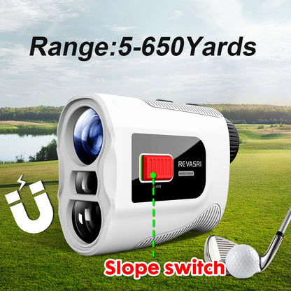 Golf Rangefinder with Slope Switch 650/1090 Yards Laser Range Finder Golfing 6X Magnification Flag Lock Vibration with Magnet
