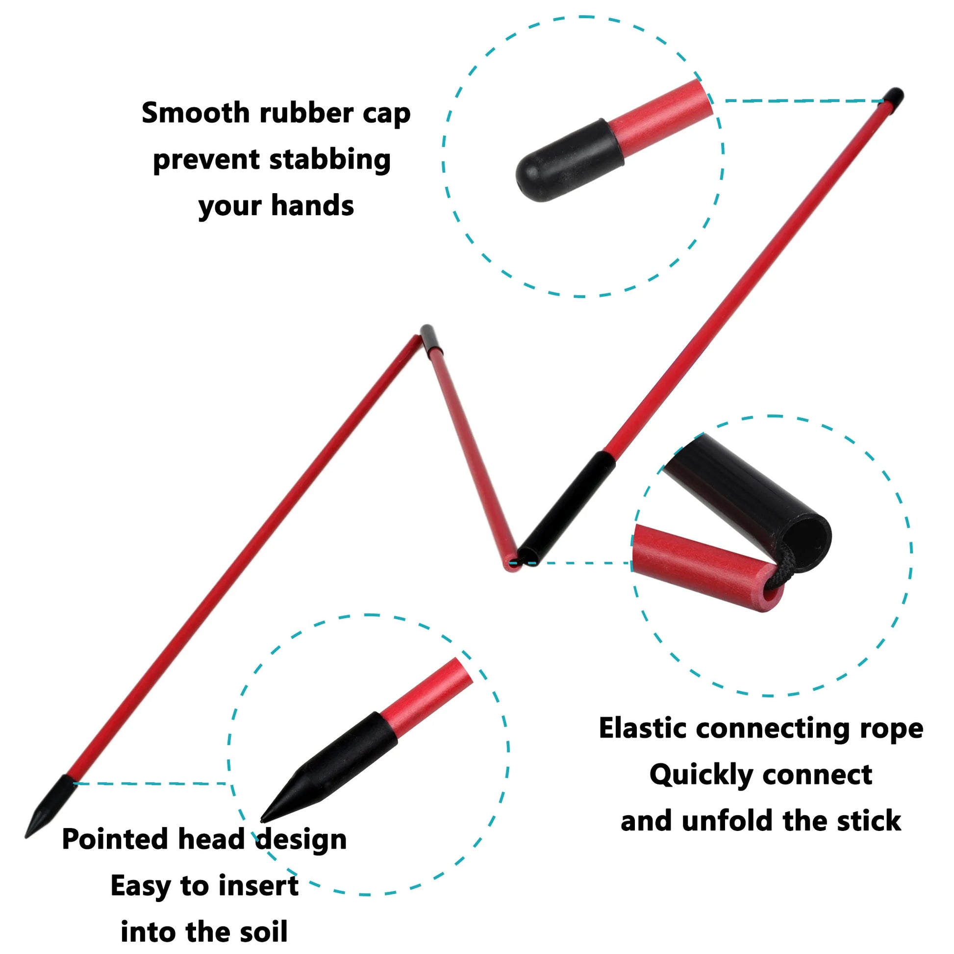 Golf Alignment Sticks 2 Sets 48Inch Alignment Practice Rods Collapsible 6 Colors Golf Alignment Sticks Golf Swing Training Tools