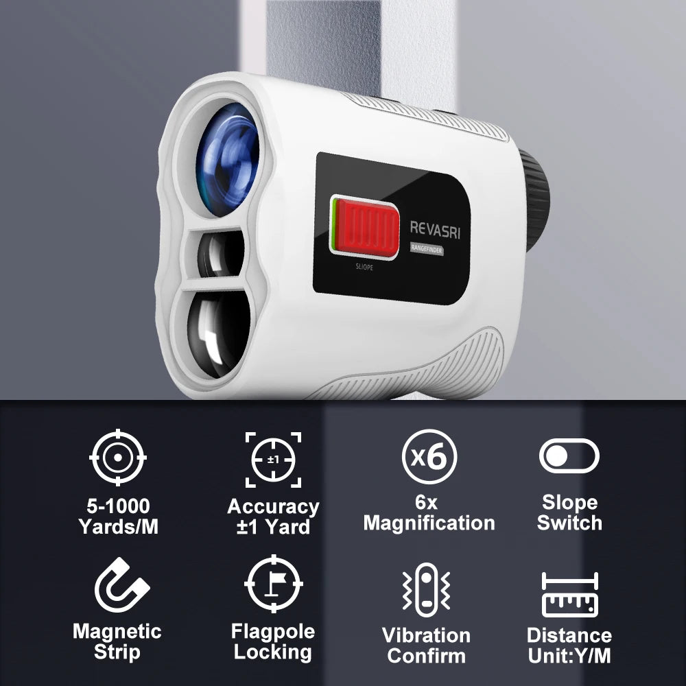 Golf Rangefinder with Slope Switch 650/1090 Yards Laser Range Finder Golfing 6X Magnification Flag Lock Vibration with Magnet
