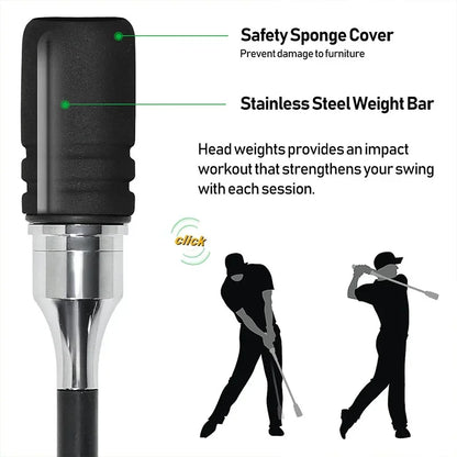 Golf Swing Trainer Black Indoor and Outdoor Practice Stick Hand Grip TA031
