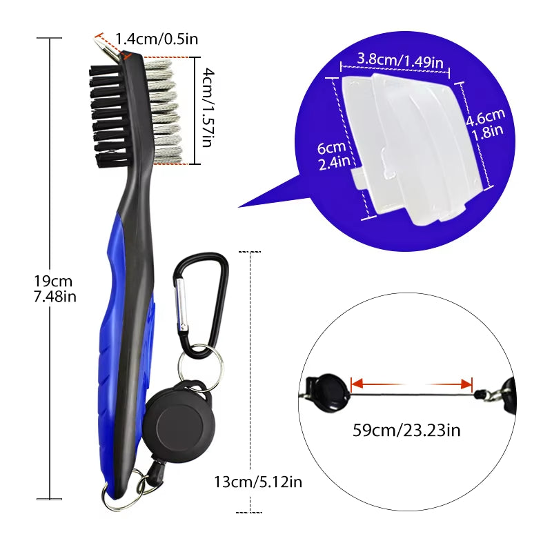 Golf Club Brush Golf Groove Cleaning Brush 2 Sided Golf Putter Wedge Ball Groove Cleaner Kit Cleaning Tool Golf Accessories